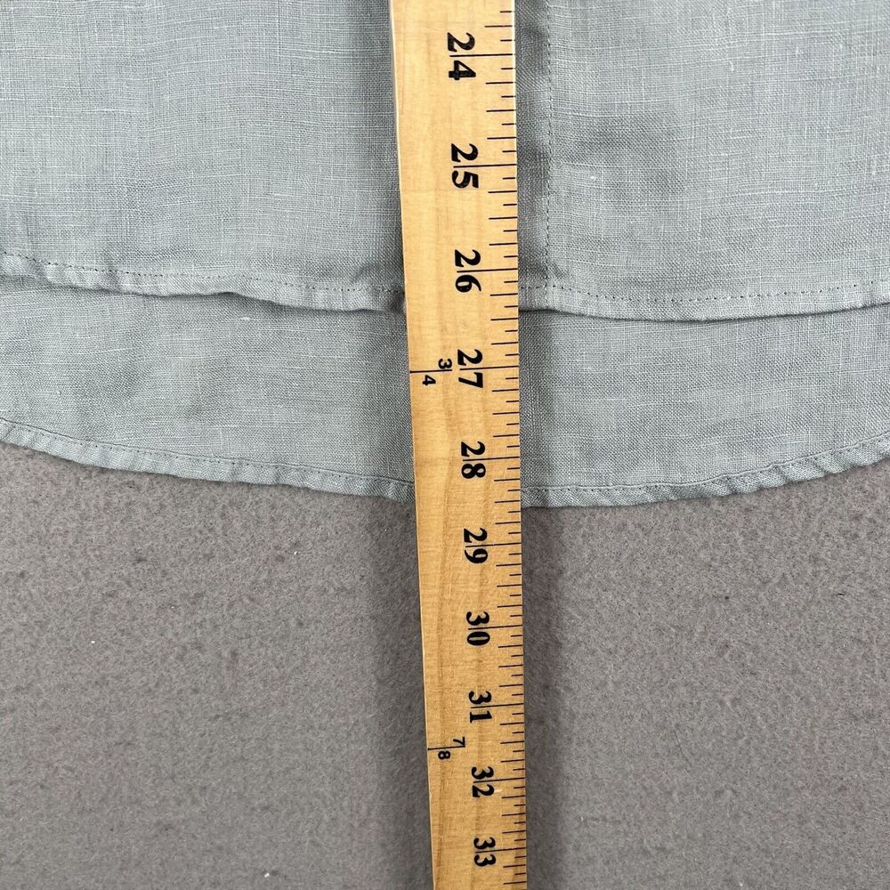 Assembly‎ Label Linen Long Sleeve Collared Button Up Blue Shirt Womens Size 10 - Picture 7 of 11